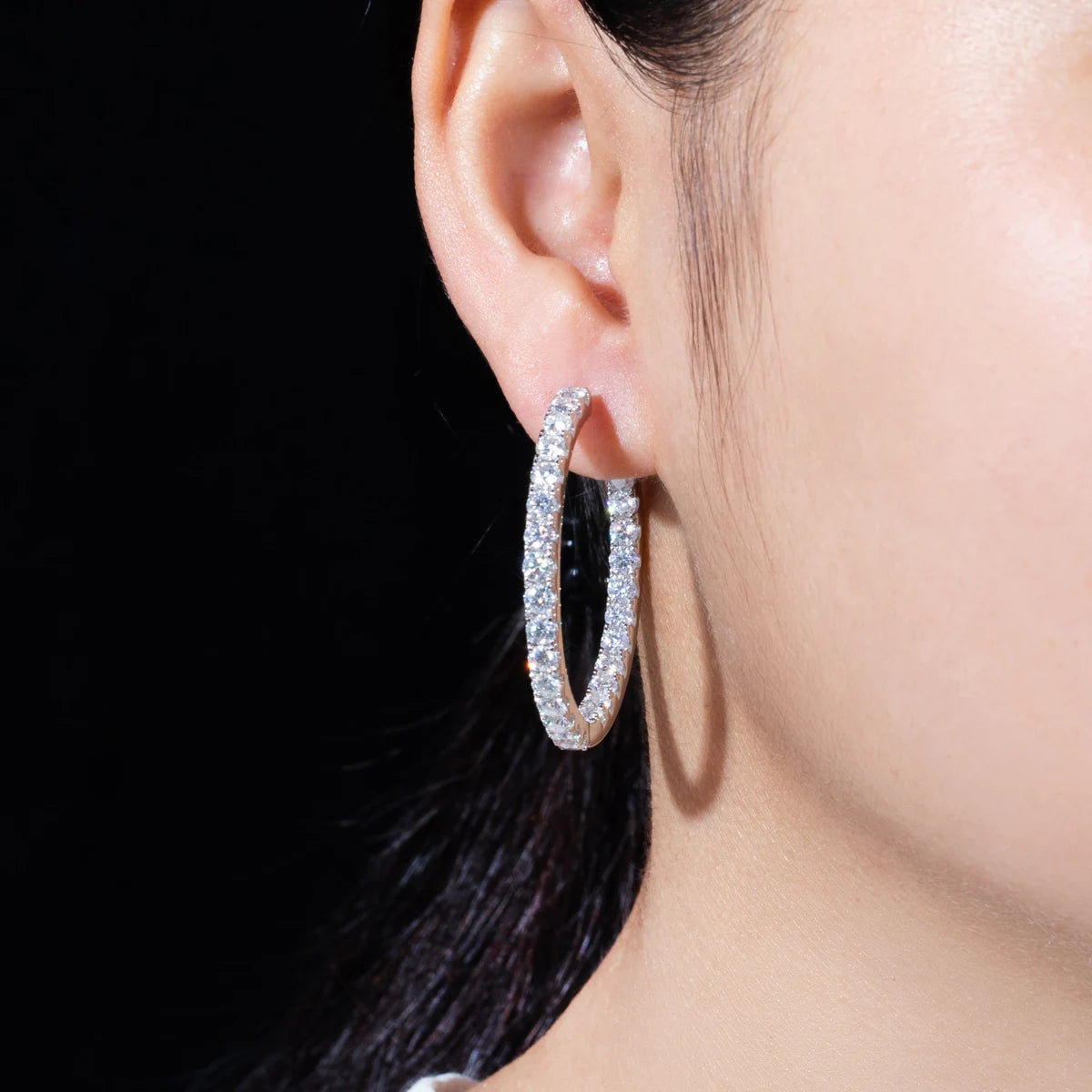 The Giselle - Moissanite Hoop Earrings