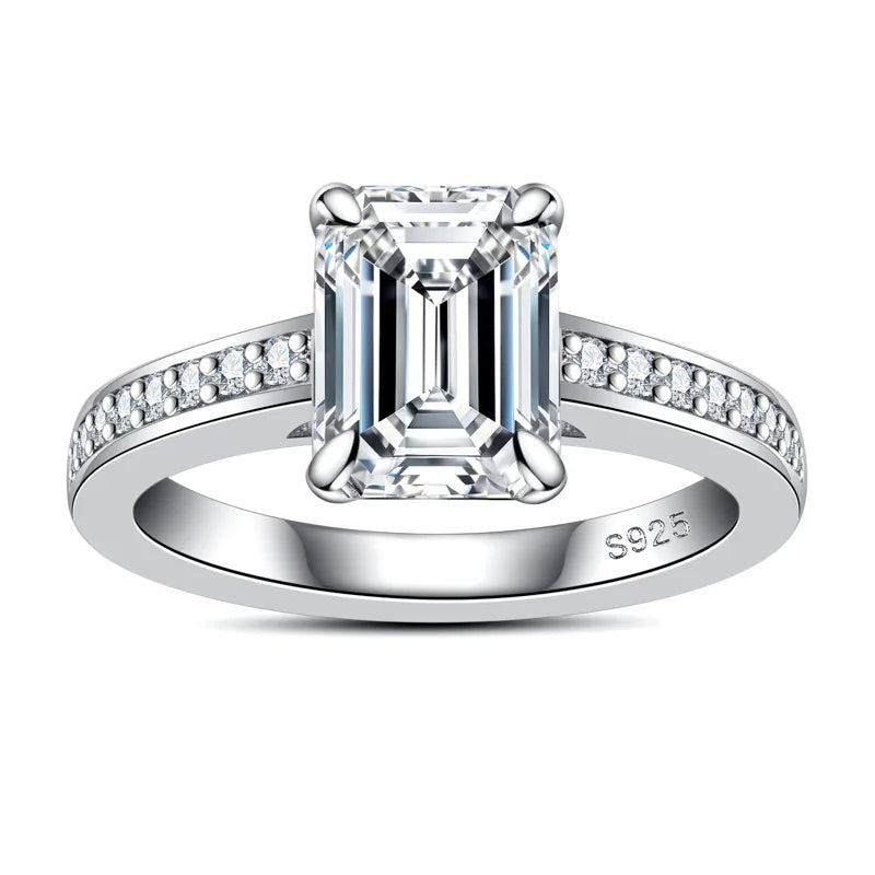 The Meredith - Emerald Cut Moissanite Ring