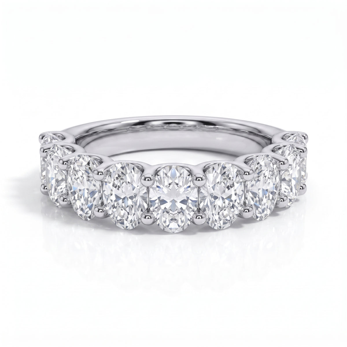 The Ovalina – Oval Cut Moissanite Half Eternity Ring