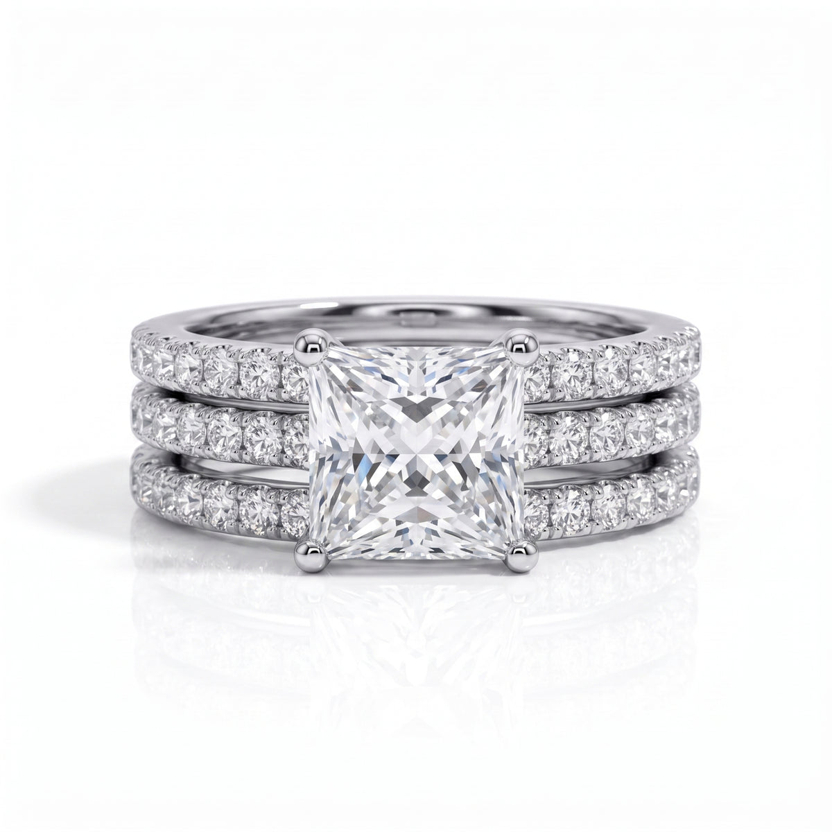 The Marion - Princess Cut Moissanite Set