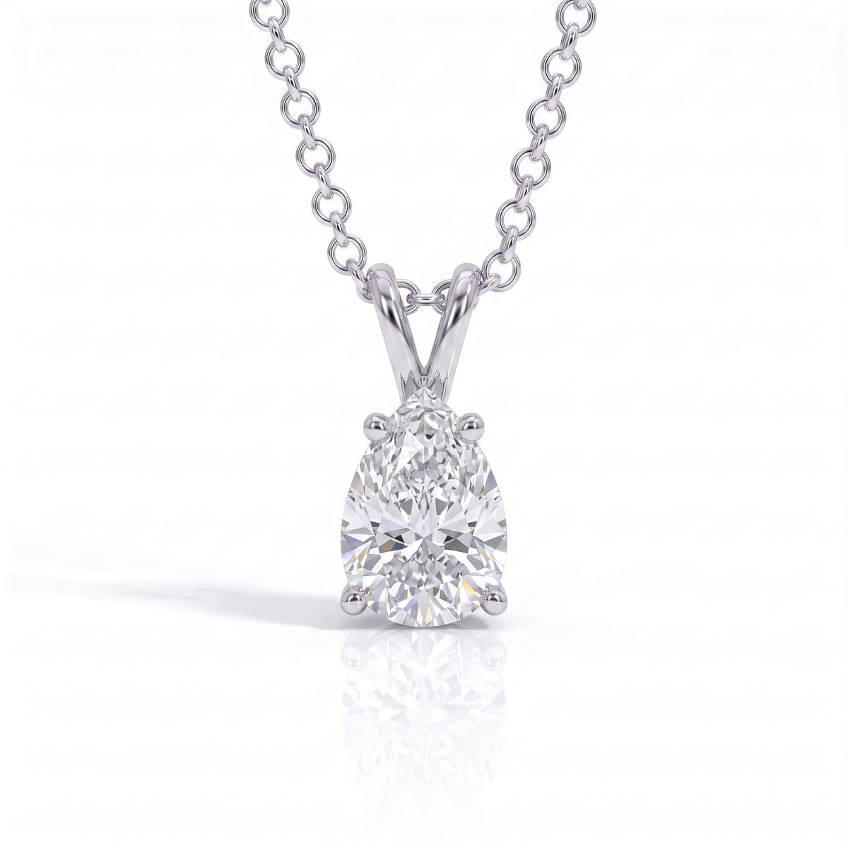 The Odette – Pear Cut Moissanite Necklace