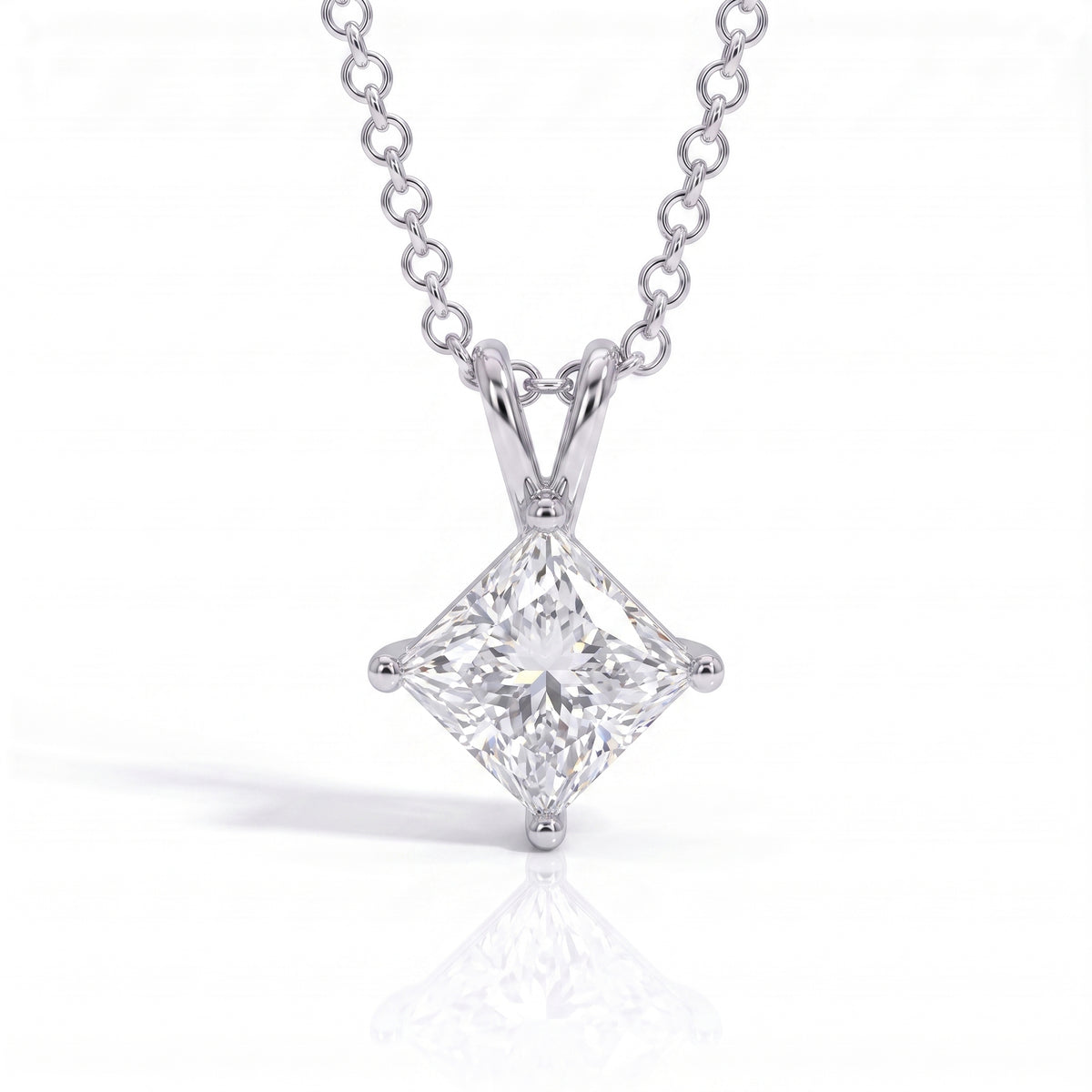 The Sabine – Princess Cut Moissanite Necklace