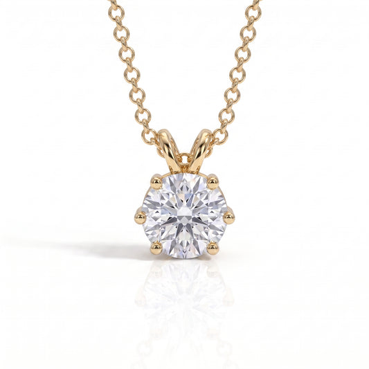 The Eleanor - 6-Prong Moissanite Necklace