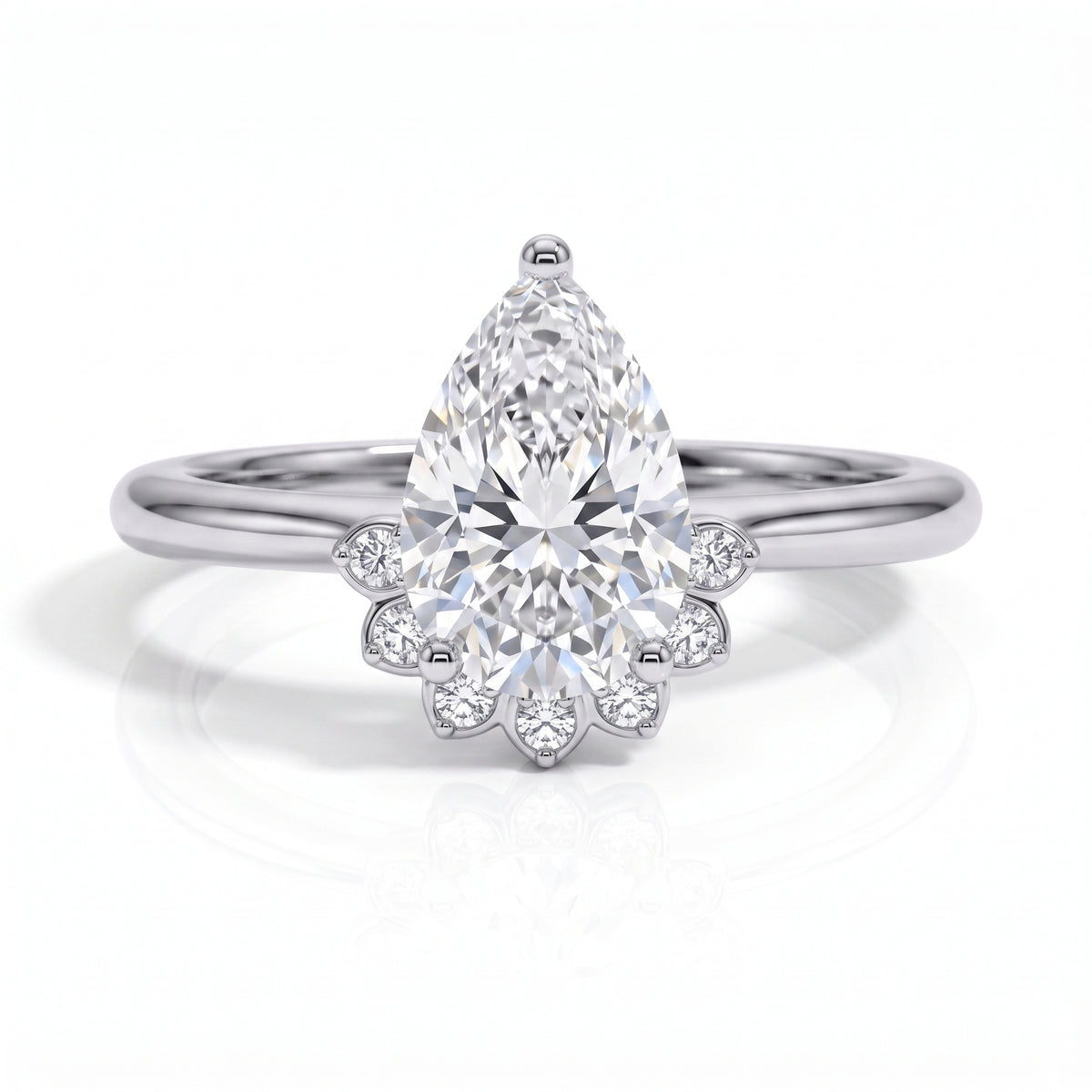 The Violetta - Pear Cut Moissanite Ring