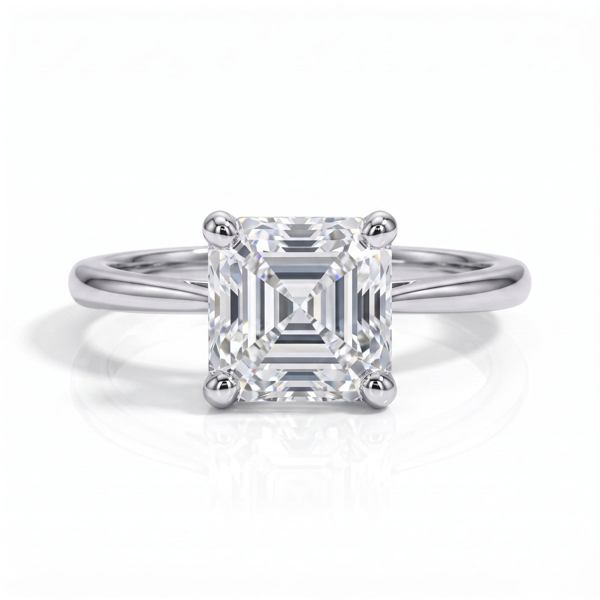 The Jane - Asscher Cut Moissanite Solitaire Ring