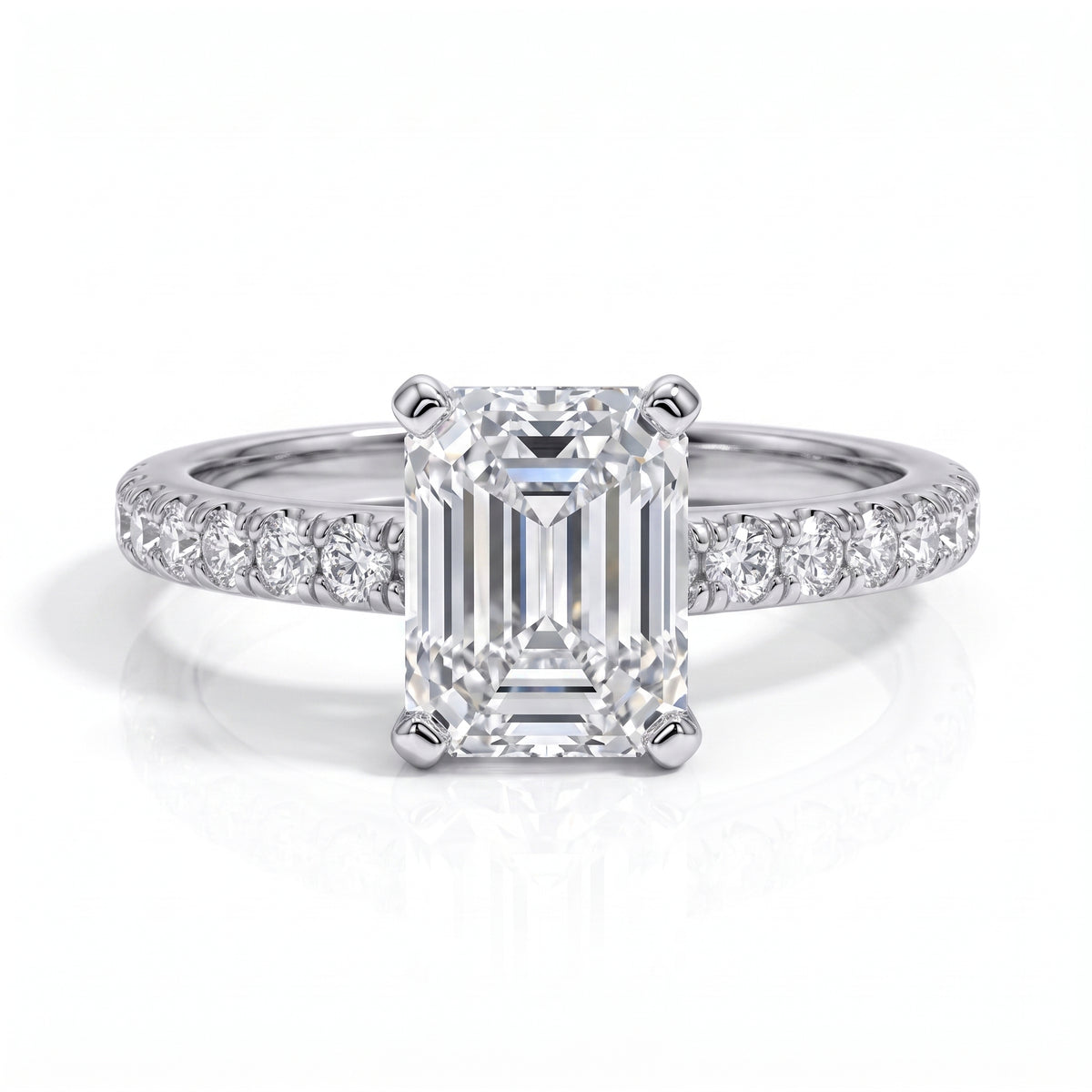 The Francis - Emerald Cut Moissanite Solitaire Ring