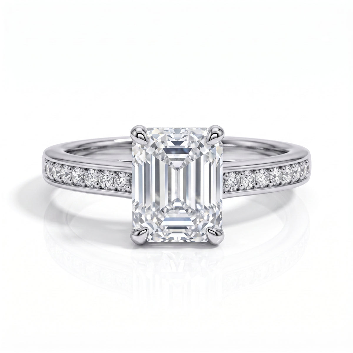 The Meredith - Emerald Cut Moissanite Ring