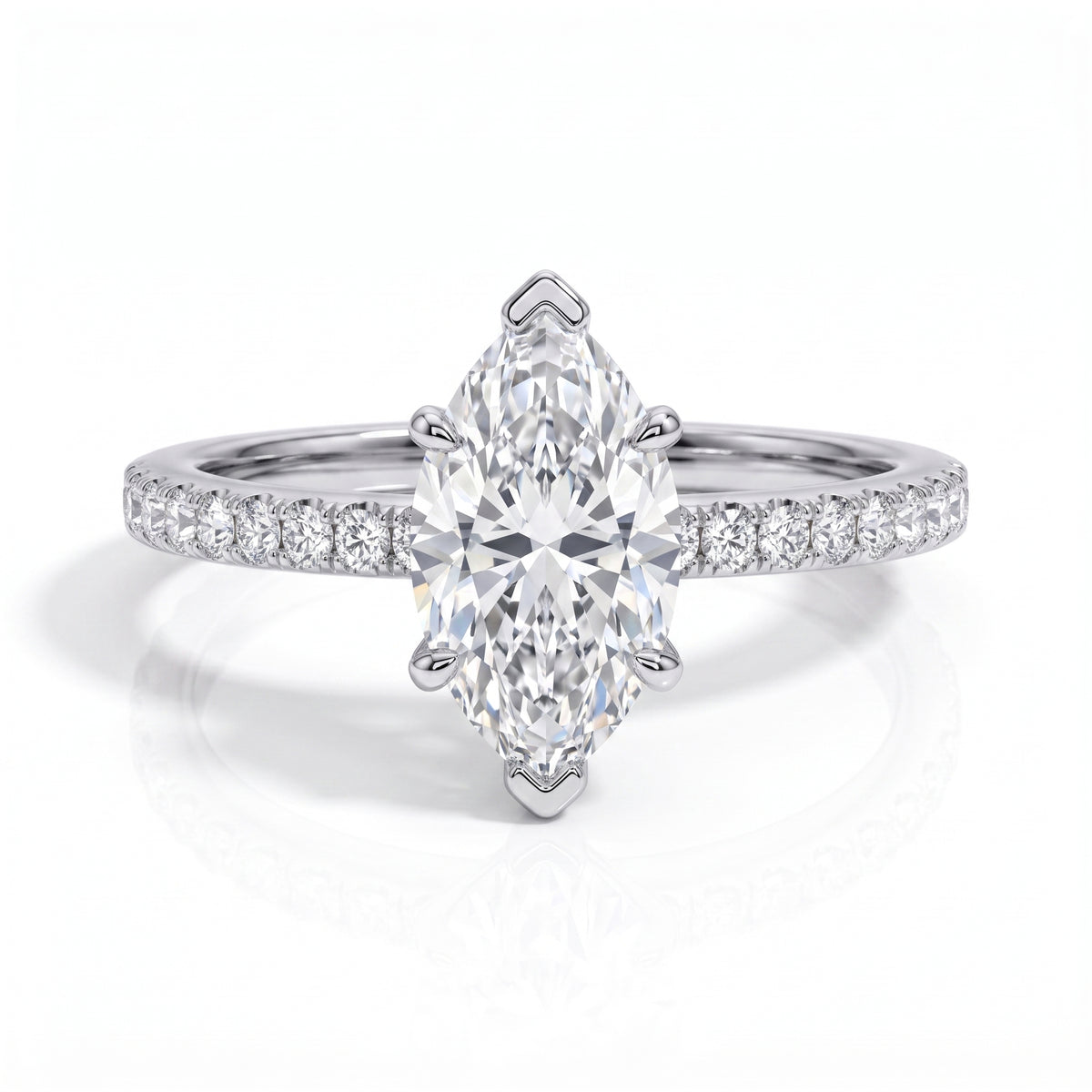 The Aurelia - Marquise Cut Moissanite Solitaire Ring