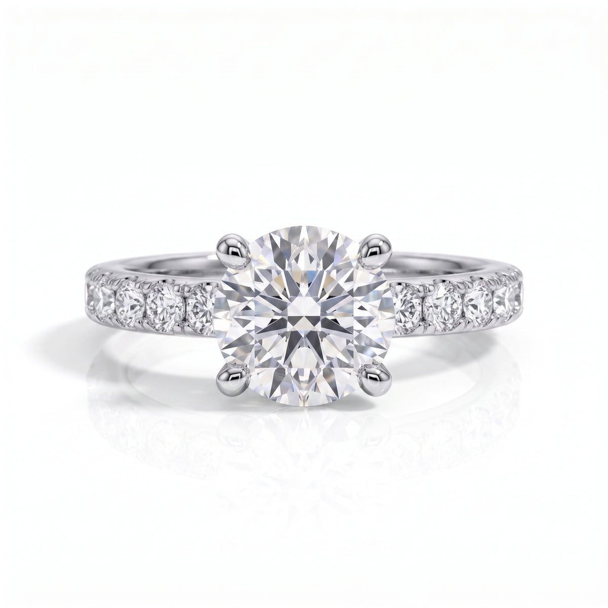 The Lumière - Round Brilliant Cut Moissanite Solitaire Ring
