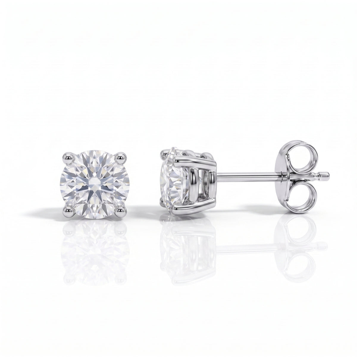 The Zoe - Round Brilliant Cut Moissanite Earrings