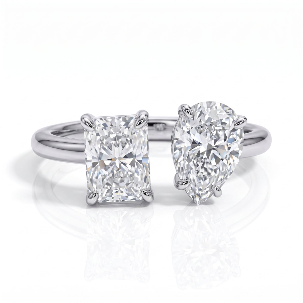 The Vivian - Radiant & Pear Moissanite Ring