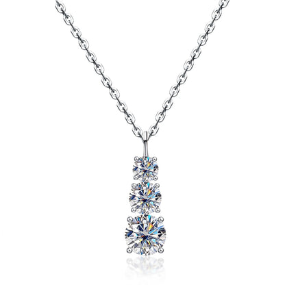 The Mystique - Three-Stone Moissanite Necklace