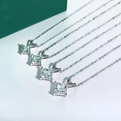 The Sabine – Princess Cut Moissanite Necklace