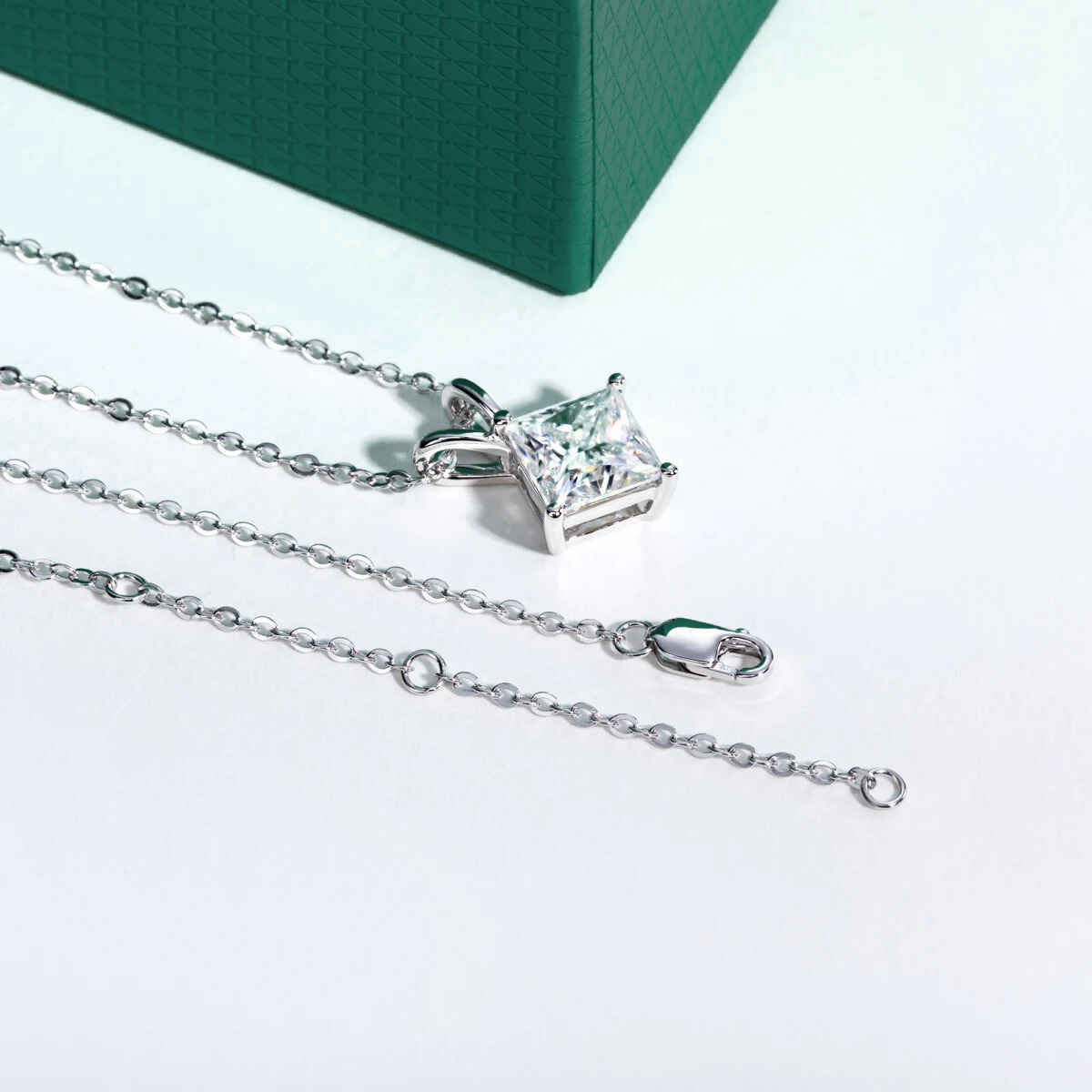 The Sabine – Princess Cut Moissanite Necklace