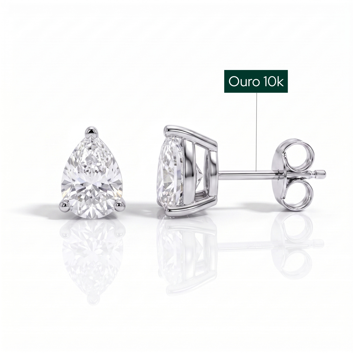 The Melanie - Pear Cut Moissanite Earrings with 10k Gold Posts