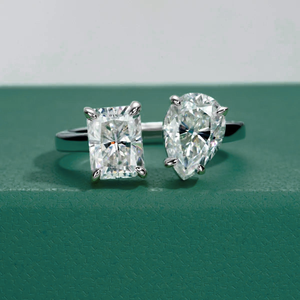 The Vivian - Radiant & Pear Moissanite Ring