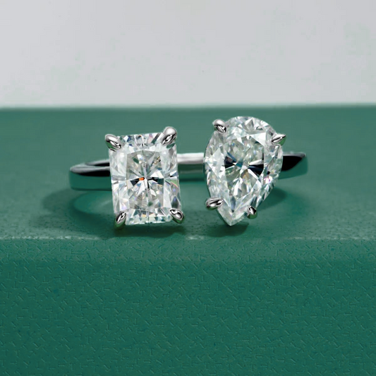 The Vivian - Radiant & Pear Moissanite Ring