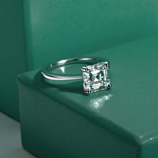 The Jane - Asscher Cut Moissanite Solitaire Ring