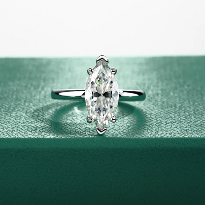 The Eliza - Marquise Cut Moissanite Solitaire Ring