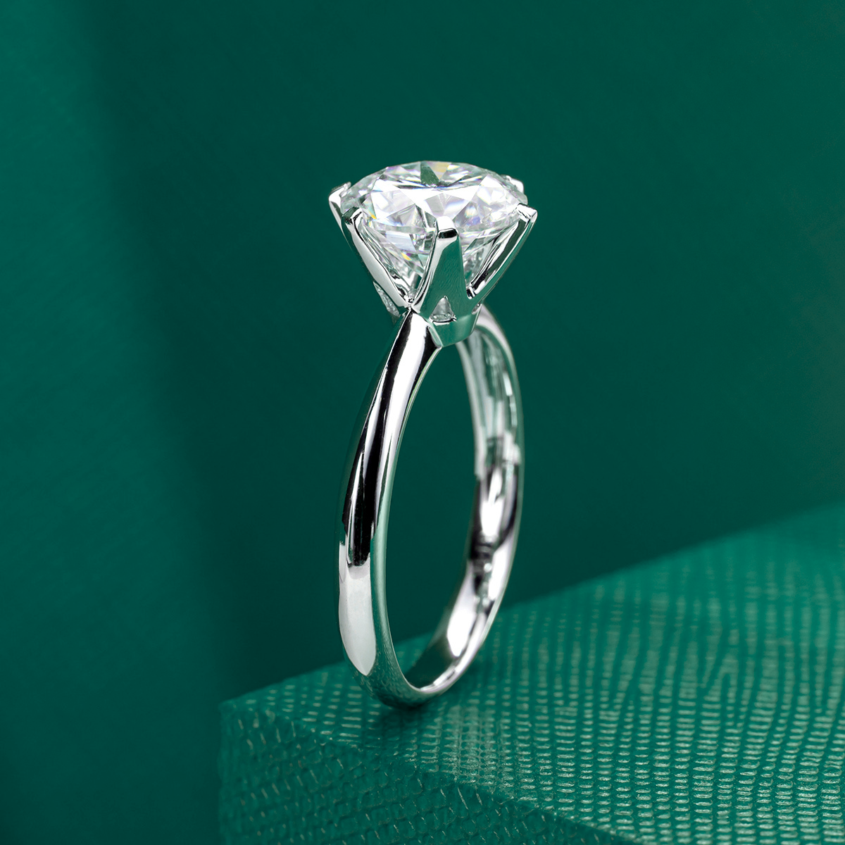 The Classic - Round Brilliant Cut Moissanite Solitaire Ring