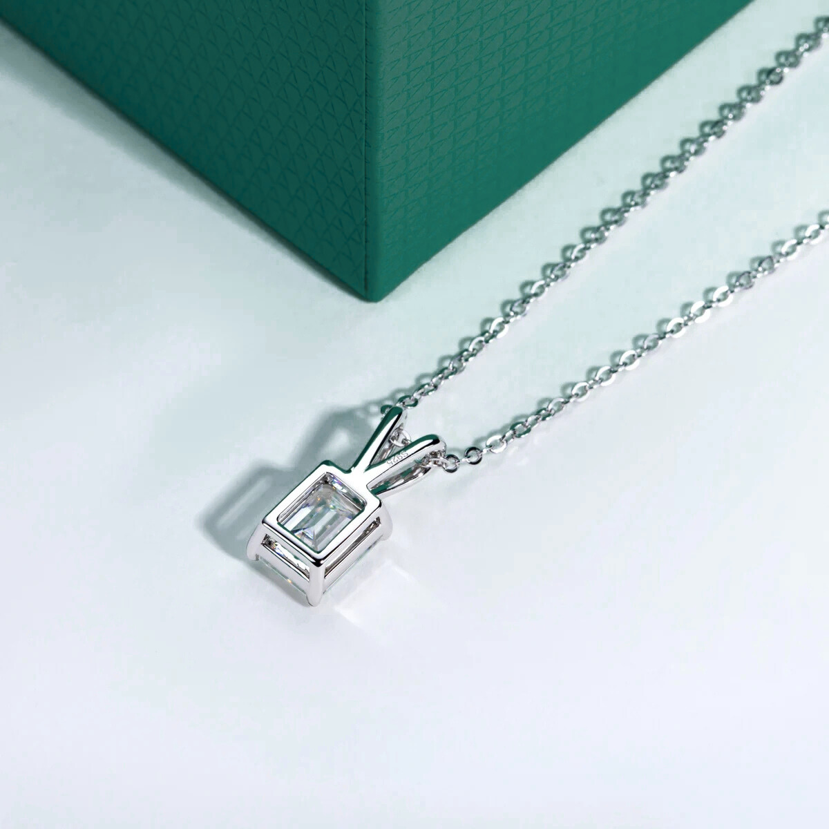 The Lysandra - Emerald Cut Moissanite Necklace