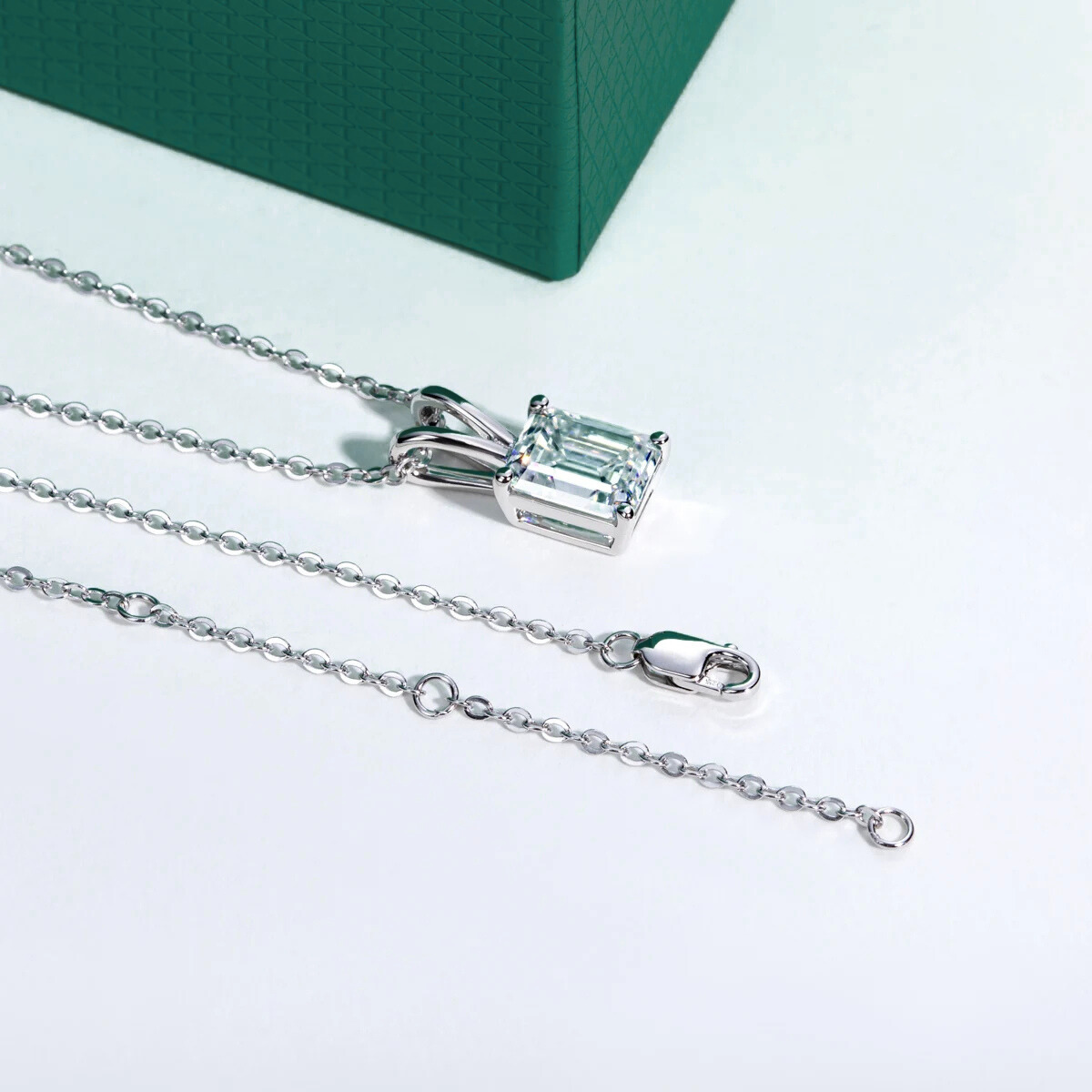 The Lysandra - Emerald Cut Moissanite Necklace
