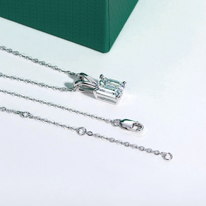 The Lysandra - Emerald Cut Moissanite Necklace