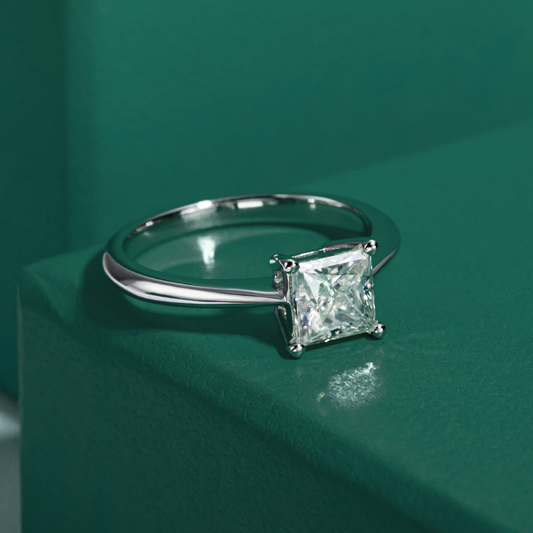 The Charlotte - Princess Cut Moissanite Solitaire Ring