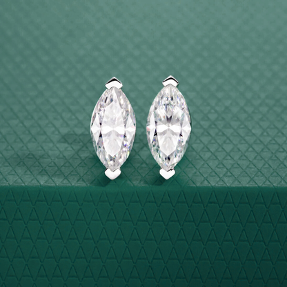 The Mireille - Marquise Cut Moissanite Earrings