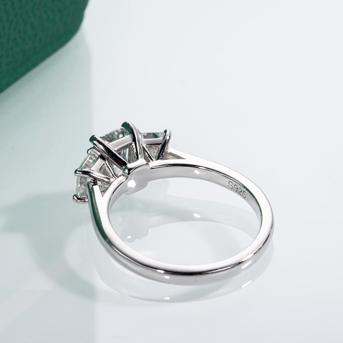 The Chloe - Emerald Cut Three-Stone Moissanite Ring