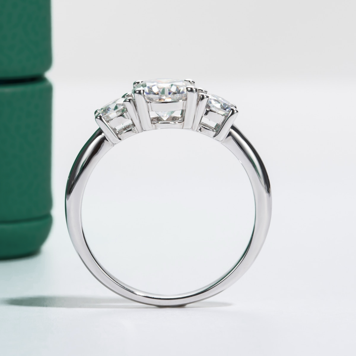 The Mirage - Round Brilliant Three-Stone Moissanite Ring