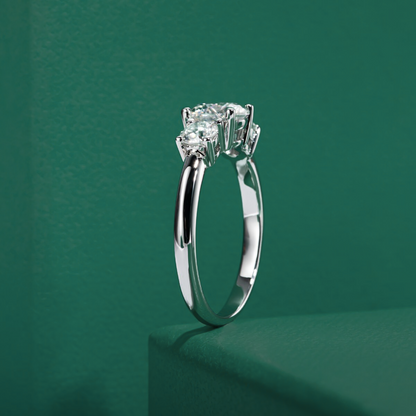 The Mirage - Round Brilliant Three-Stone Moissanite Ring