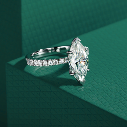 The Aurelia - Marquise Cut Moissanite Solitaire Ring