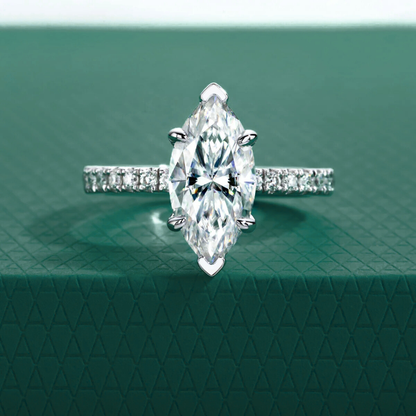 The Aurelia - Marquise Cut Moissanite Solitaire Ring