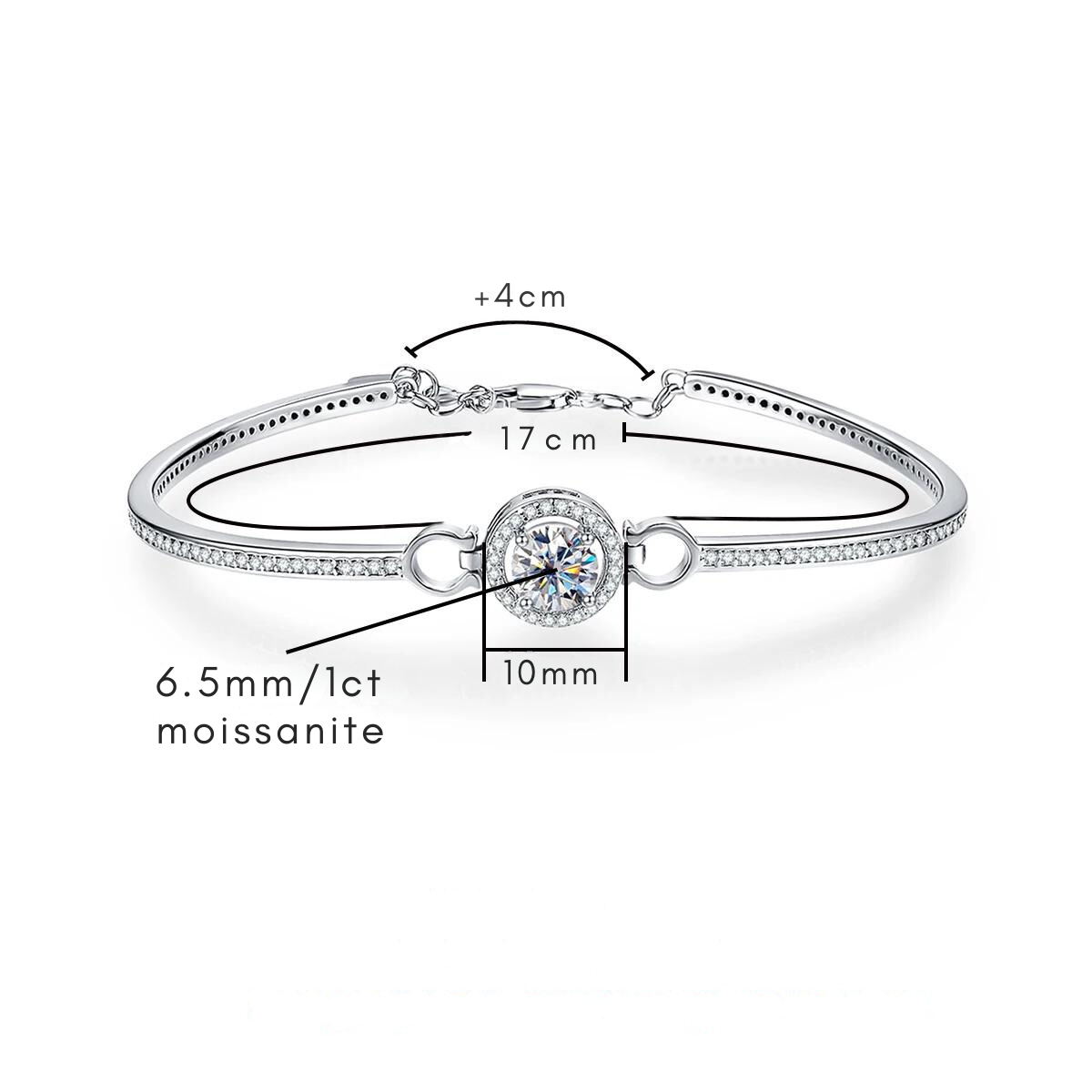 The Carrie - Round Brilliant Cut Moissanite Bracelet