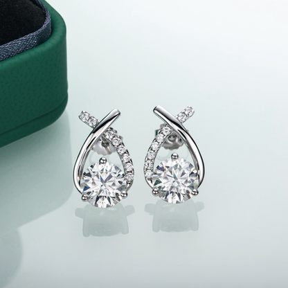 The Florence - Round Brilliant Cut Moissanite Earrings