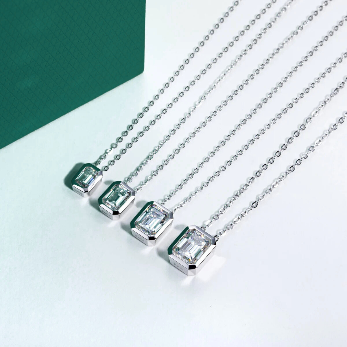 The Solange - Emerald Cut Moissanite Necklace