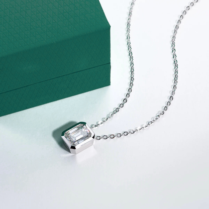 The Solange - Emerald Cut Moissanite Necklace