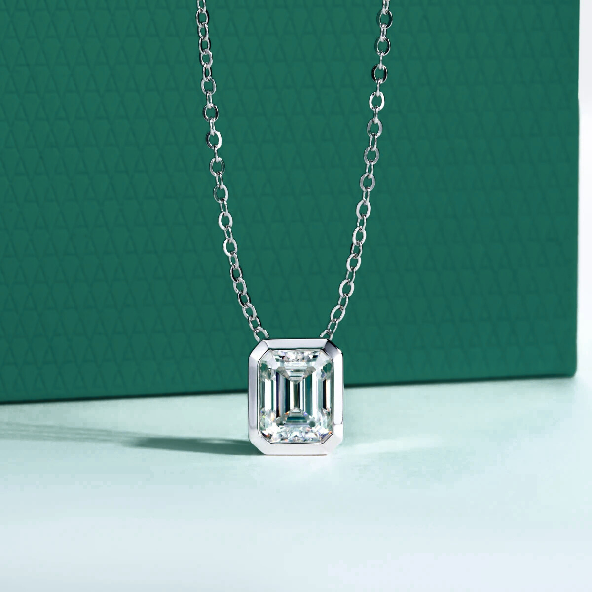 The Solange - Emerald Cut Moissanite Necklace