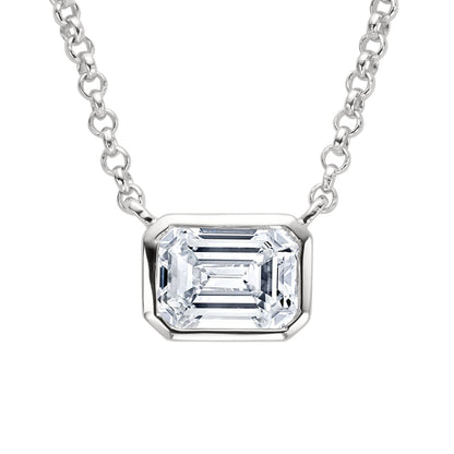 The Lauren - Emerald Cut Moissanite Necklace