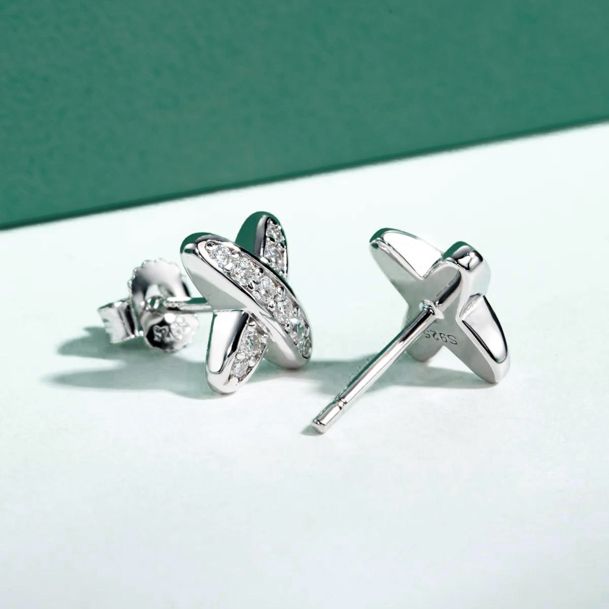 The Maya - X Design Moissanite Earrings