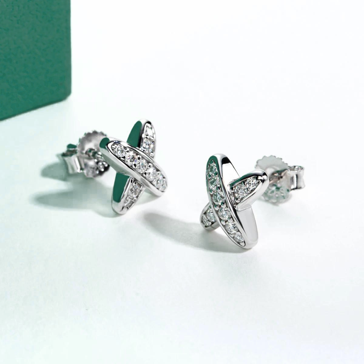 The Maya - X Design Moissanite Earrings