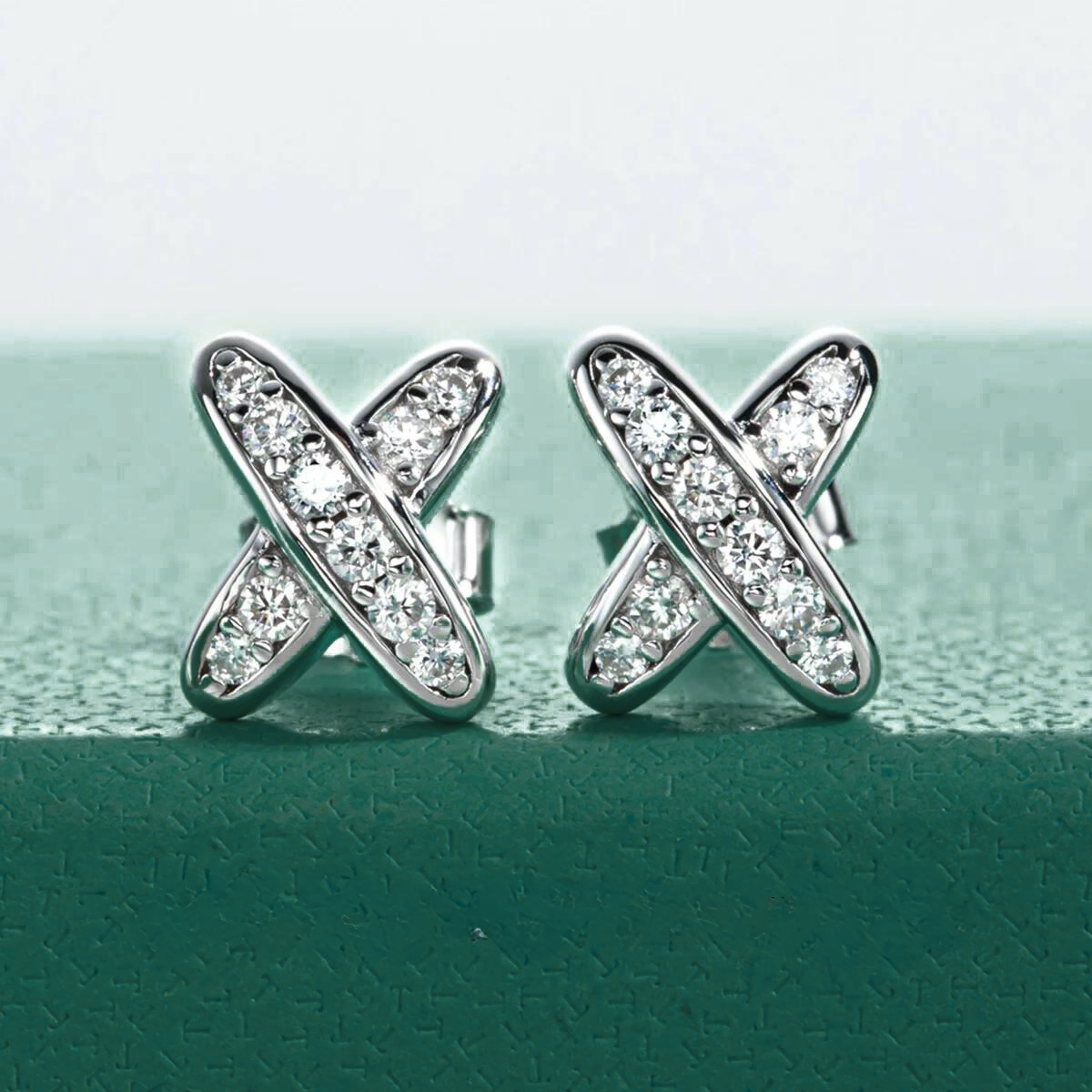 The Maya - X Design Moissanite Earrings