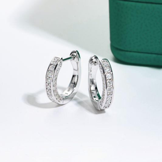 The Noir - Moissanite Hoop Earrings