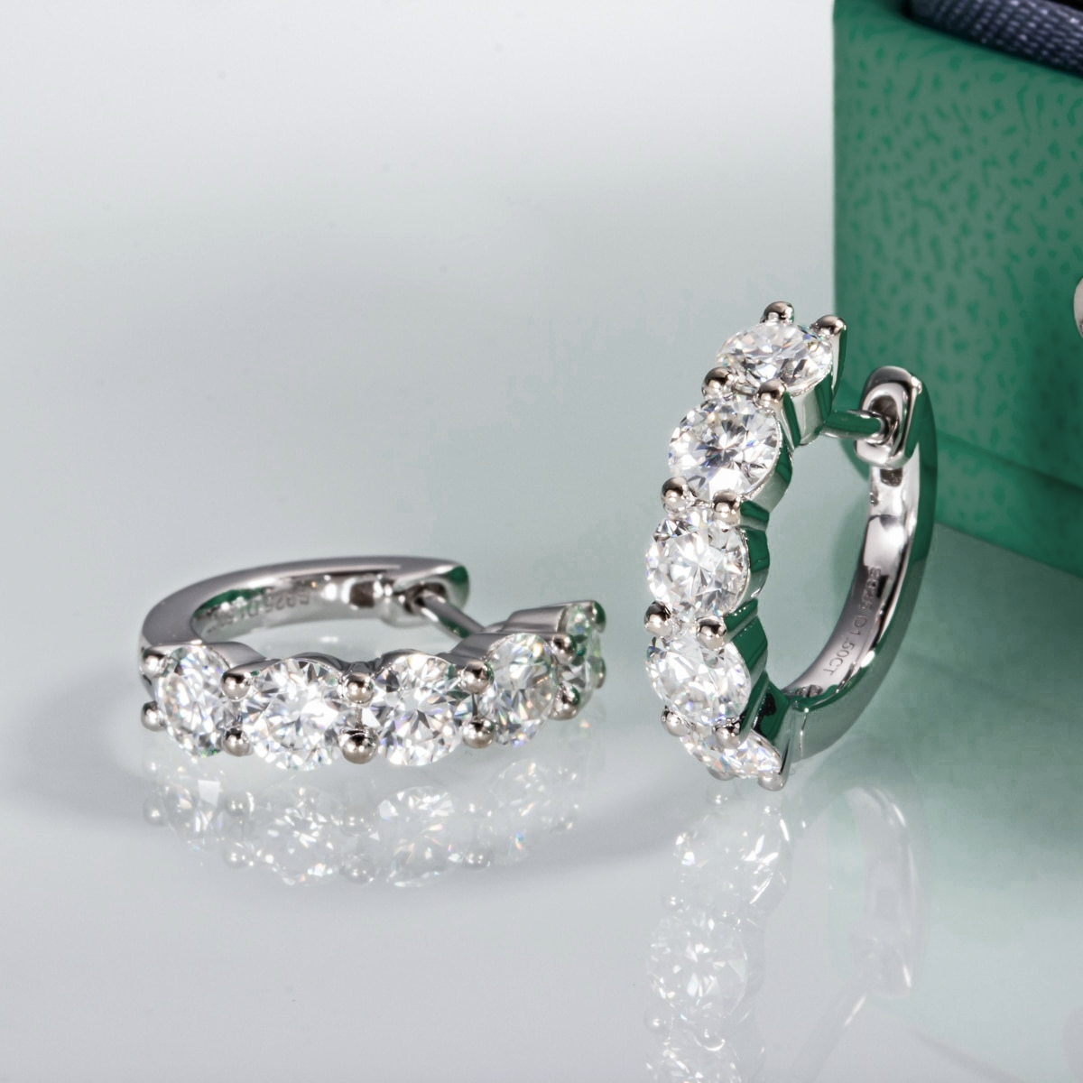 The Harper - Moissanite Hoop Earrings