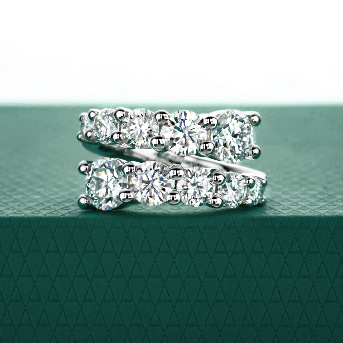 The Maelis - Moissanite Half Eternity Ring