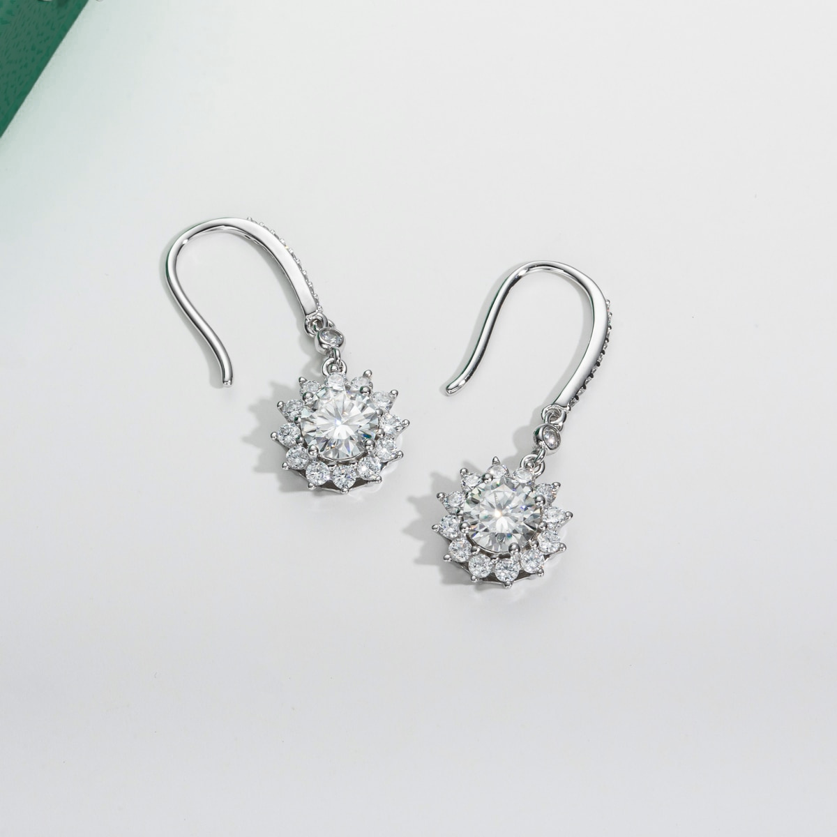The Rosalie - Floral Moissanite Drop Earrings