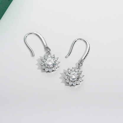 The Rosalie - Floral Moissanite Drop Earrings