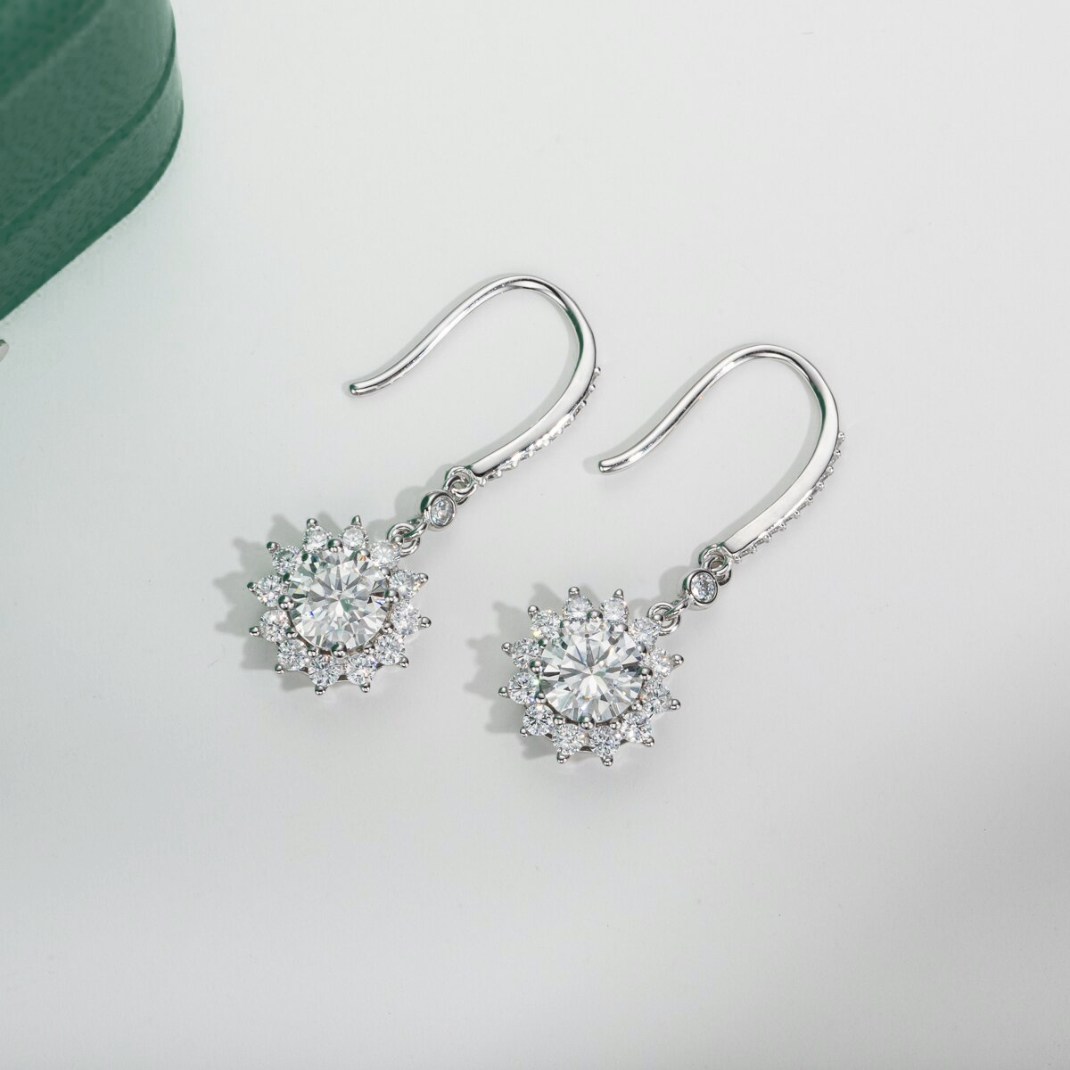 The Rosalie - Floral Moissanite Drop Earrings