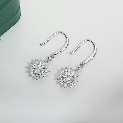The Rosalie - Floral Moissanite Drop Earrings